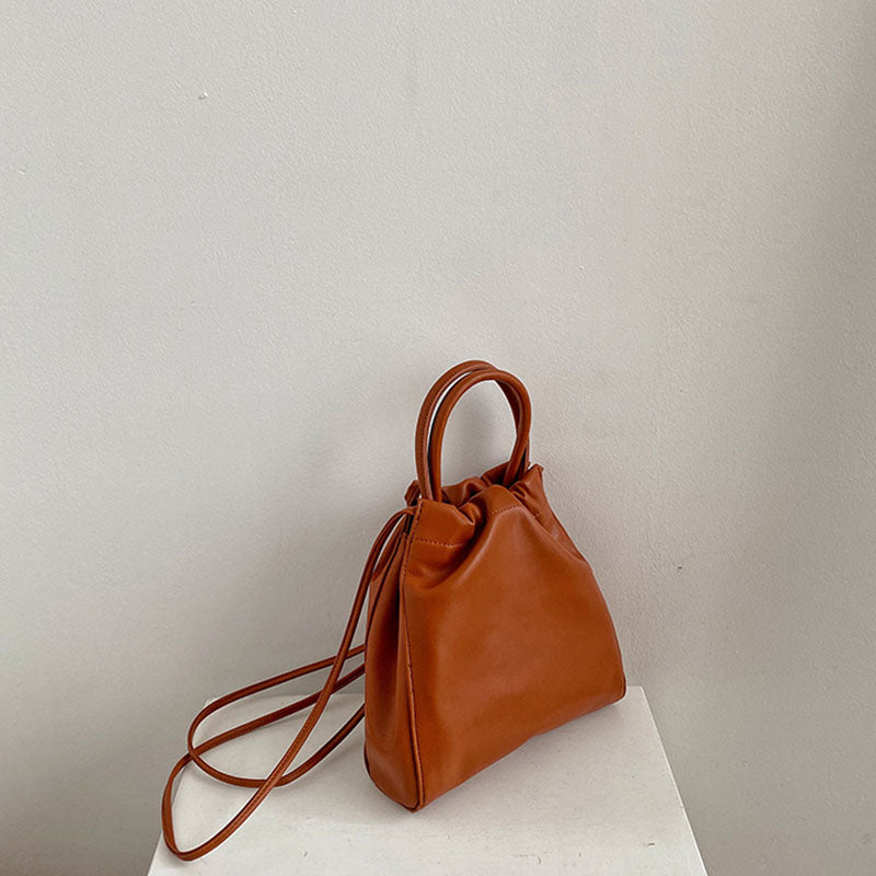 IELGY Korean version One shoulder Soft surface Diagonal Women's bag PU Fashion Black Portable Large capacity