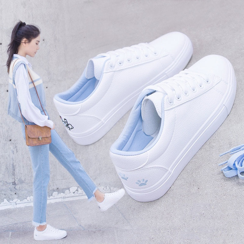 IELGY cute non-slip all-match flat-bottomed shallow round toe casual sneakers