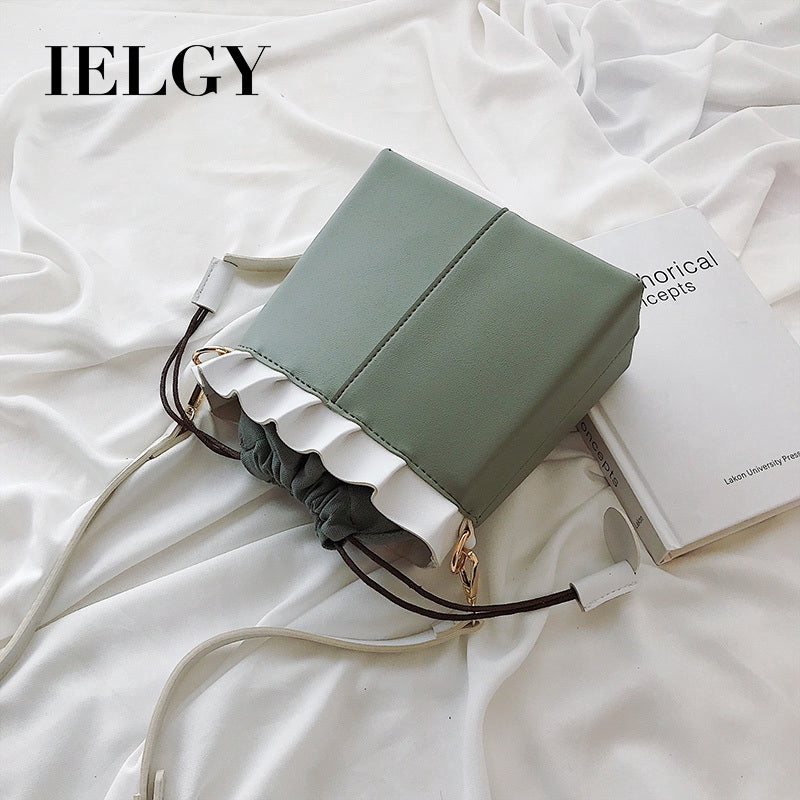 IELGY Bucket bag fashion foreign shoulder shoulder bag Korean version of the simple small bag