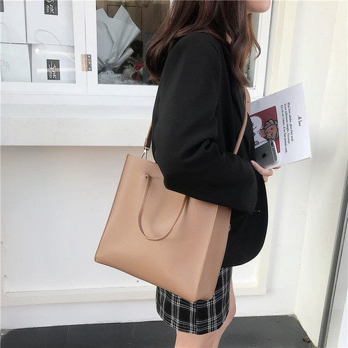 IELGY Shoulder bag diagonal bag casual temperament large capacity solid color simple female bag