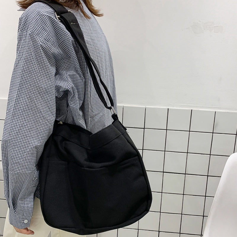 IELGY bag women's shoulder retro canvas bag large capacity all-match messenger bag tide