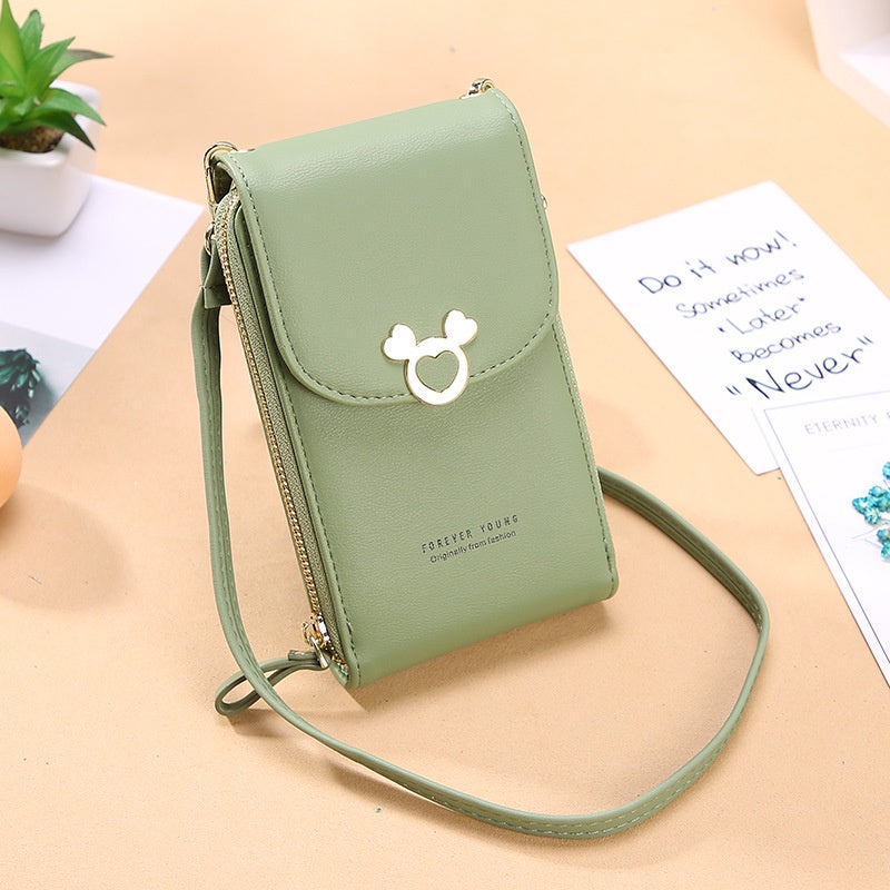 IELGY Korean mobile phone bag ladies messenger bag PU fashion multi-purpose coin purse