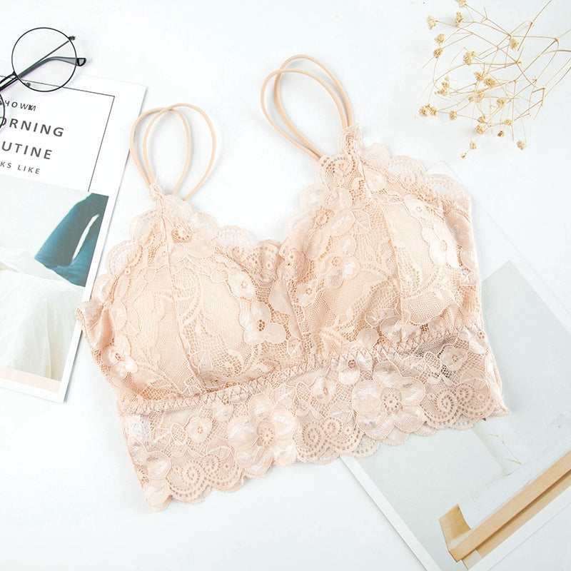 IELGY Lace beauty back sun flower wrapped chest underwear vest tube top