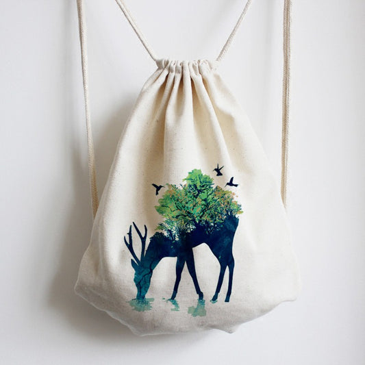 Canvas Drawstring Backpack