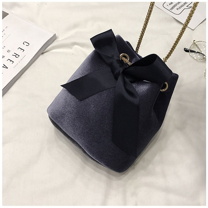 Korean version of the retro bucket bag chain shoulder bag female