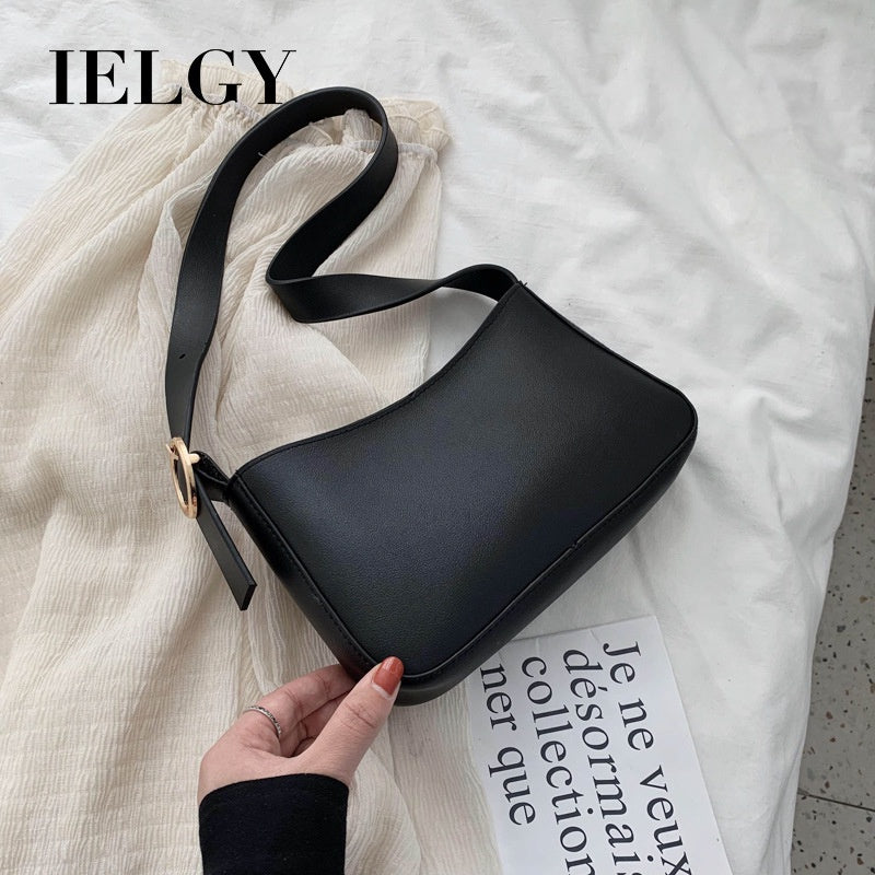 IELGY bright leather fashion temperament small bag simple and versatile female bag
