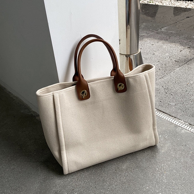 IELGY all-match canvas design sense large-capacity chain tote shopping bag