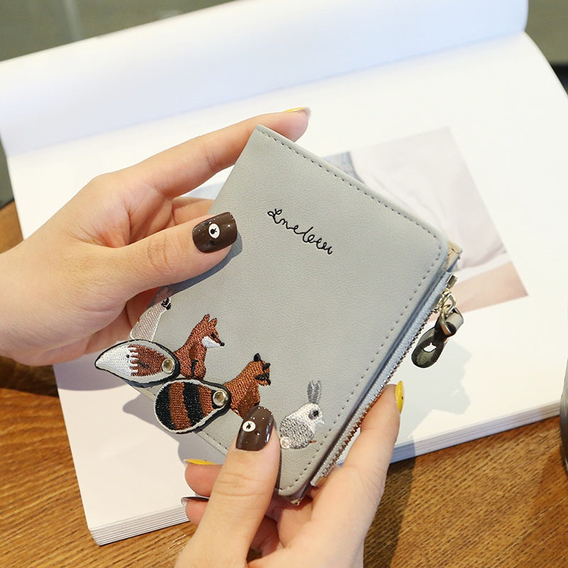 IELGY ins wallet women short Korean style cute small fresh mini trendy personality coin purse
