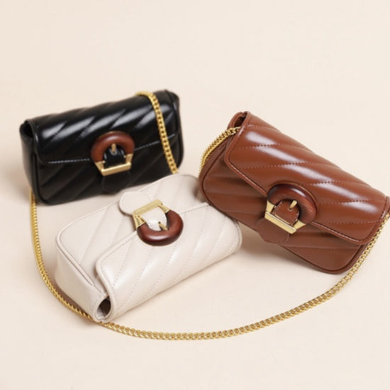 IELGY Rhombus One shoulder Chain Red All-match Women's bag Black Fashion Crossbody