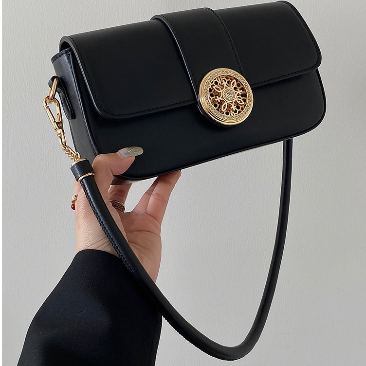 IELGY French retro pearl chain armpit bag texture all-match Western-style one-shoulder messenger bag