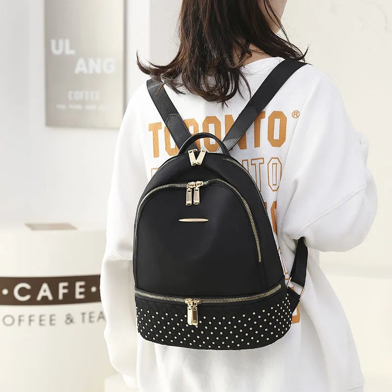 IELGY women's korean style oxford cloth all-match large-capacity travel backpack