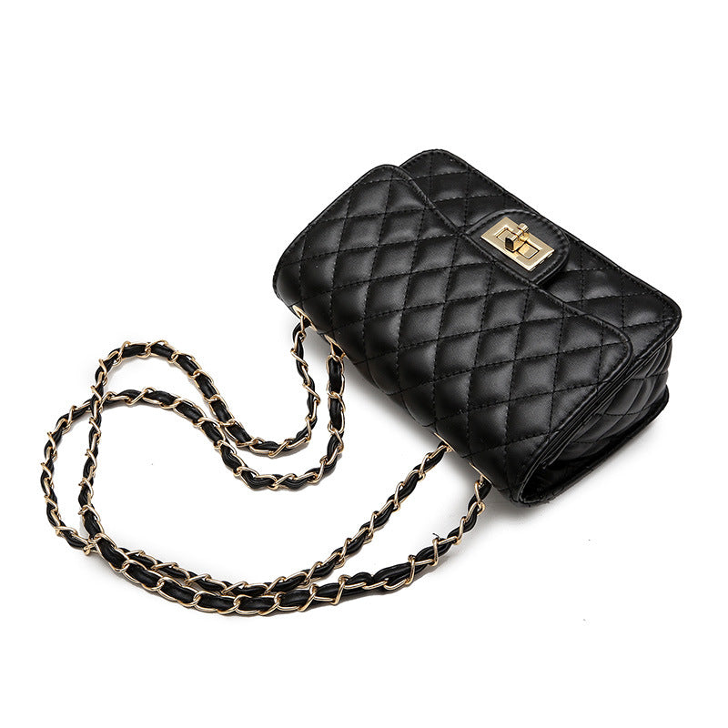 IELGY White Commuter One Shoulder Chain All-match Solid Color Women's Messenger Bag Fashion Soft Surface