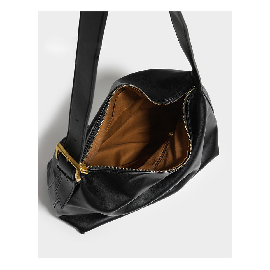 IELGY shoulder Women's bags Korean version Black Casual Large capacity Son and mother Simple handle bag