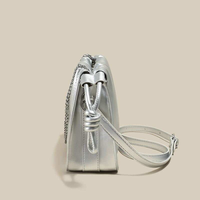 IELGY Exquisite Pleated Crossbody Bag with Adjustable Drawstring