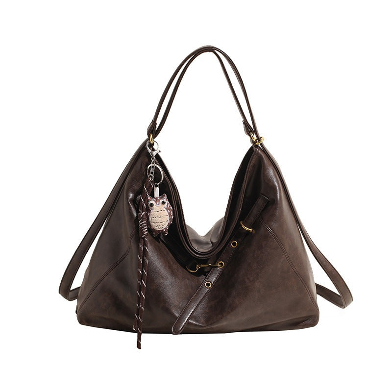 Ielgy Tote Bag Commuter Backpack Retro Fashion Large-Capacity One-Shoulder Female Bag