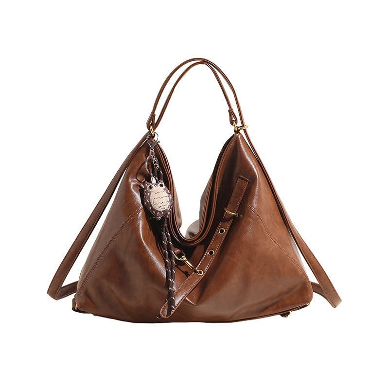 Ielgy Tote Bag Commuter Backpack Retro Fashion Large-Capacity One-Shoulder Female Bag