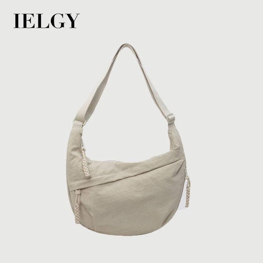 Ielgy Fashionable Large-Capacity Nylon Cloth Messenger Bag All-Match Dump