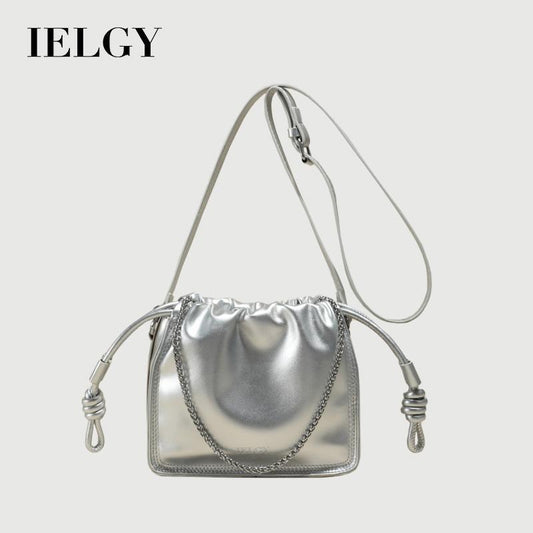 IELGY Trendy Crossbody Bag for Summer with Unique Pleated Chain Strap Design