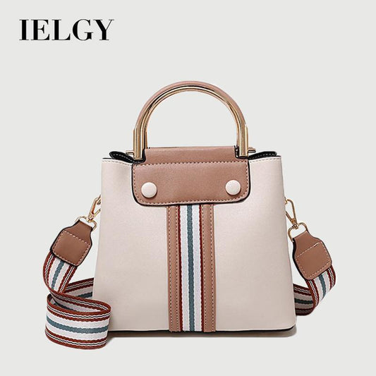 IELGY Fashion Stripe Korean Temperament Messenger Bag Simple Bucket Type