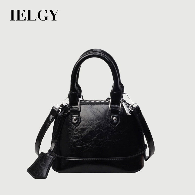 Ielgy Silver Bag Fashionable Design Niche Shoulder Crossbody Ladies Portable Shell Bag