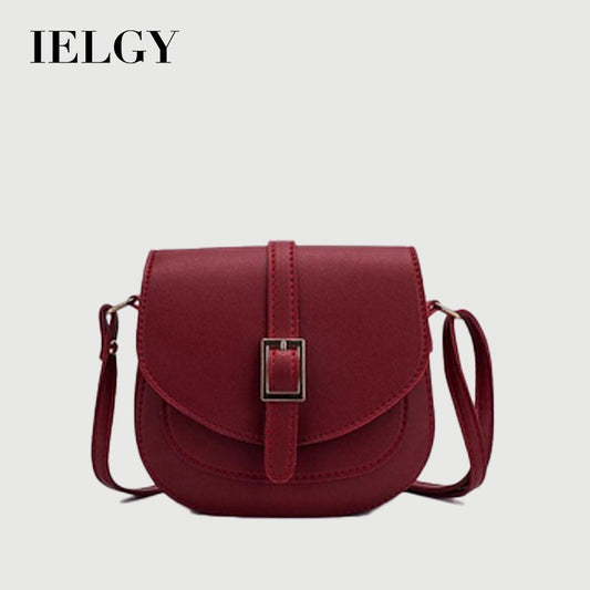 IELGY Fashion Women's bag Mobile phone Saddle Japanese and Korean All-match Black 4 colors Diagonal One shoulder Trendy