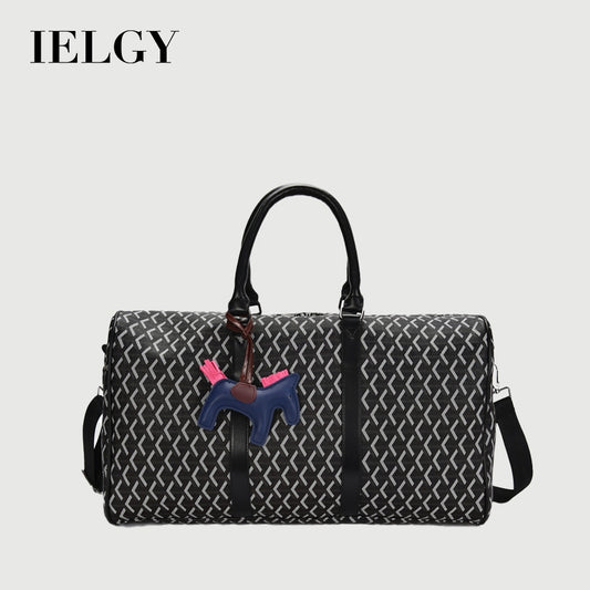 Ielgy Waterproof pu Travel Bag Portable Large-Capacity Casual Diagonal Short-Distance Business Travel Luggage Storage Bag