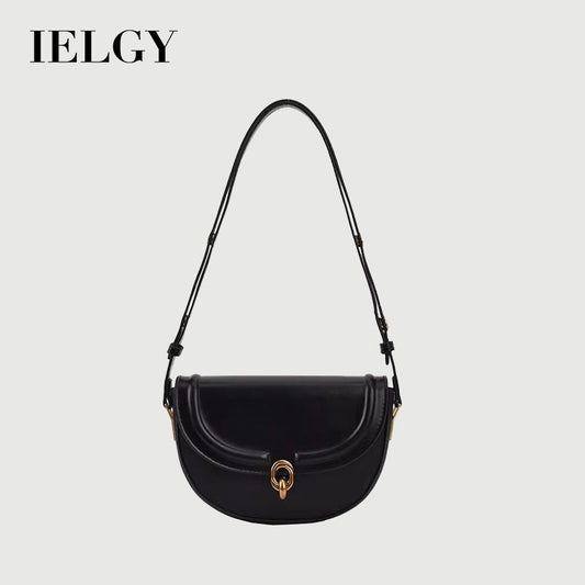 IELGY Korean style all-match lock buckle diagonal saddle bag women