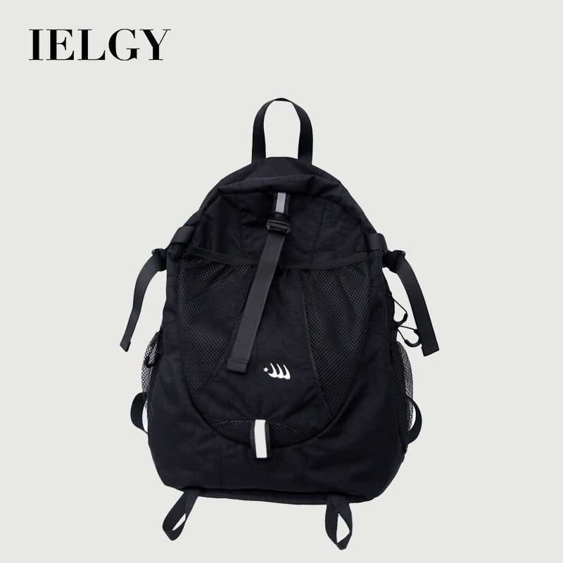 Ielgy Student Schoolbag Large Capacity Casual All-Match Backpack Korean Version Texture Lightweight Travel Backpack