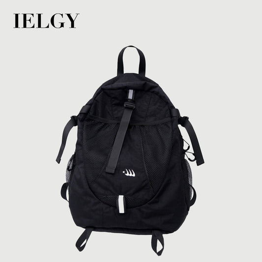 Ielgy Student Schoolbag Large Capacity Casual All-Match Backpack Korean Version Texture Lightweight Travel Backpack