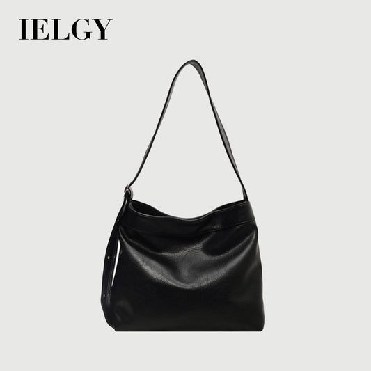 Ielgy Texture Underarm Bag Trendy Retro Casual Large-Capacity Commuter Shoulder Tote Bag