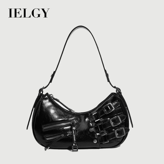 Ielgy American Retro Hot Girl Colorful Leather Armpit Order Shoulder Handbag