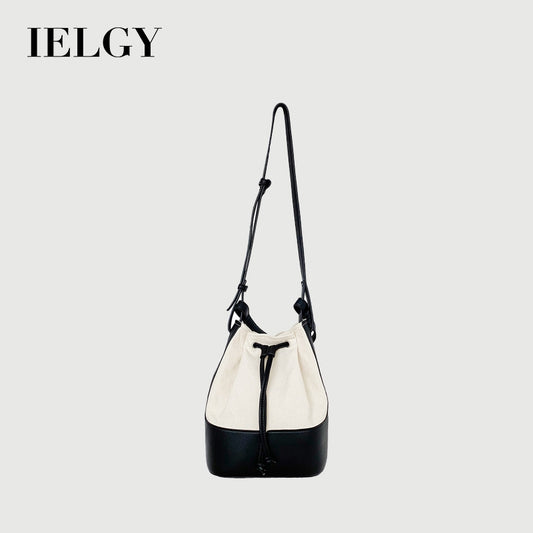 IELGY Korean version Diagonal Portable Fashion Bucket Canvas Women's bag One-shoulder All-match Stitching