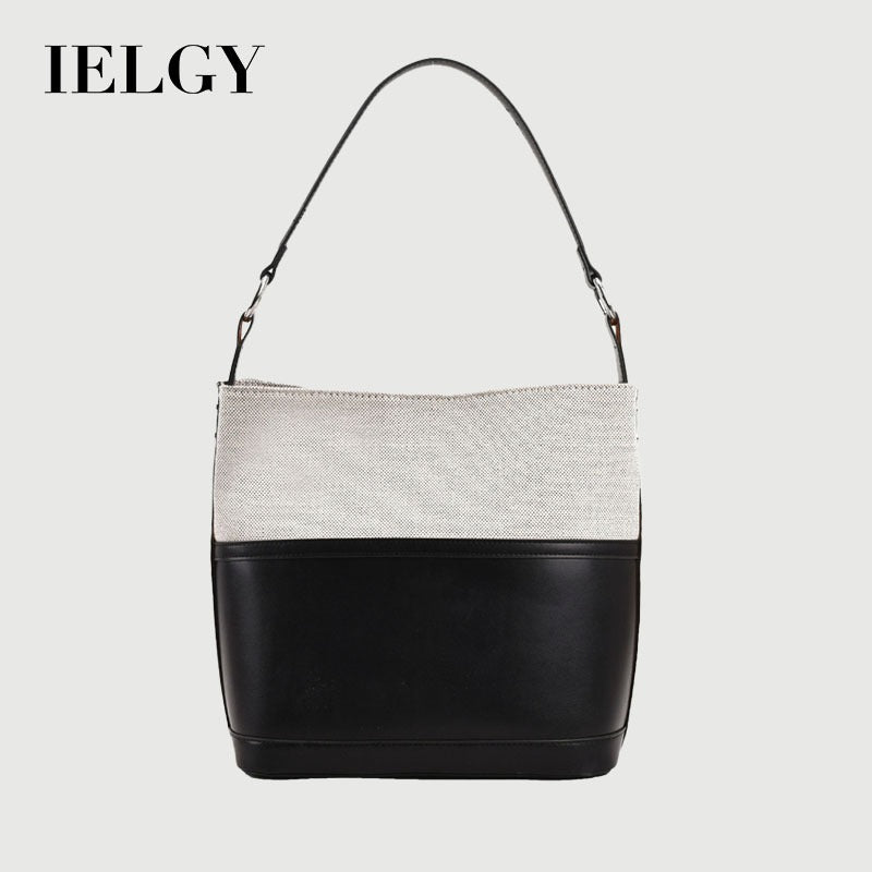 Ielgy Simple Bucket Bag All-Match Fashion Portable Cross-Body Korean Version Large-Capacity Female Bag