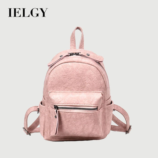 IELGY Casual Fashion Macaron Solid Color Ladies Backpack