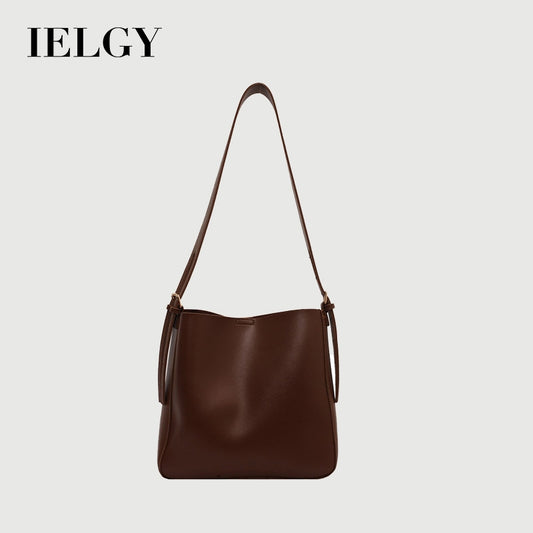 Ielgy Texture Big Bag Trendy All-Match Large-Capacity Broadband Cross-Body High-End Bucket Bag