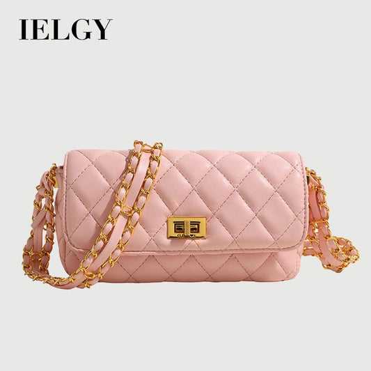 Ielgy Korean Version Fashion Diamond Chain Simple All-Match Cross-Body Female Bag