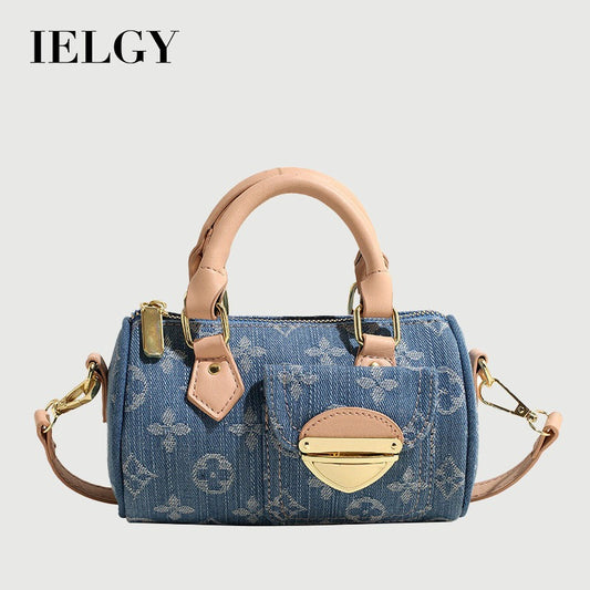 Ielgy Female Pillow Bag Woven Denim Handbag Niche Trendy Retro One-Shoulder Cross-Body