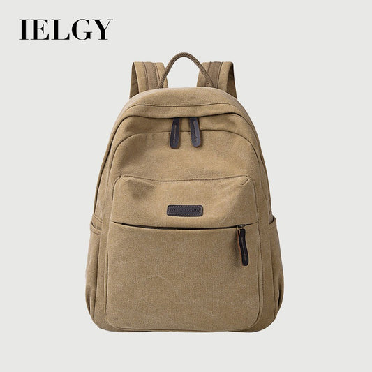 Ielgy Fashion Anti-theft Backpack Ladies Casual Canvas Backpack Large Capacity Travel Computer Bag Student School Bag