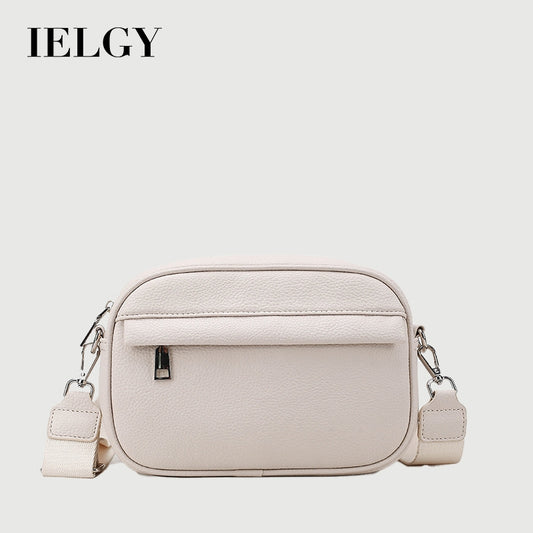 Ielgy Ladies One-Shoulder Solid Color Messenger Small Square Bag