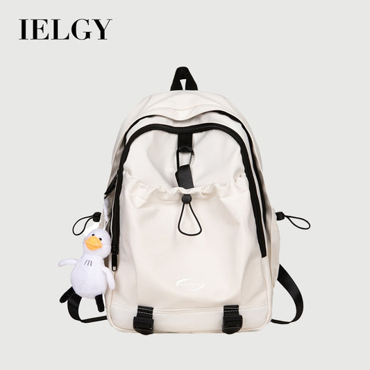 Ielgy Schoolbag College Students Niche Design Backpack Female Fashion Travel Commuter Backpack