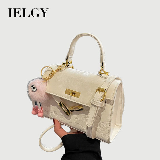 Ielgy Korean Version Portable Fashion Embossed Niche Design Shoulder Messenger Bag
