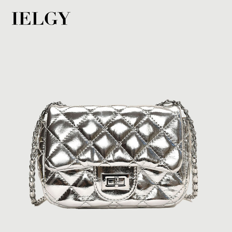 Ielgy Diamond Embroidery Thread Popular All-Match Chain Messenger Bag Fashion One-Shoulder Small Square Bag