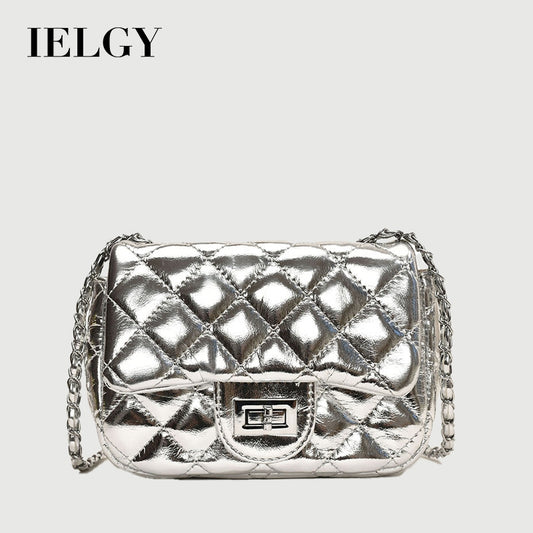 Ielgy Diamond Embroidery Thread Popular All-Match Chain Messenger Bag Fashion One-Shoulder Small Square Bag