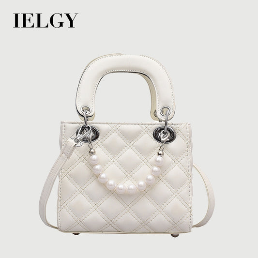 Ielgy Fashion Diamond Pearl Handbag All-Match One-Shoulder Cross-Body Diana Bag