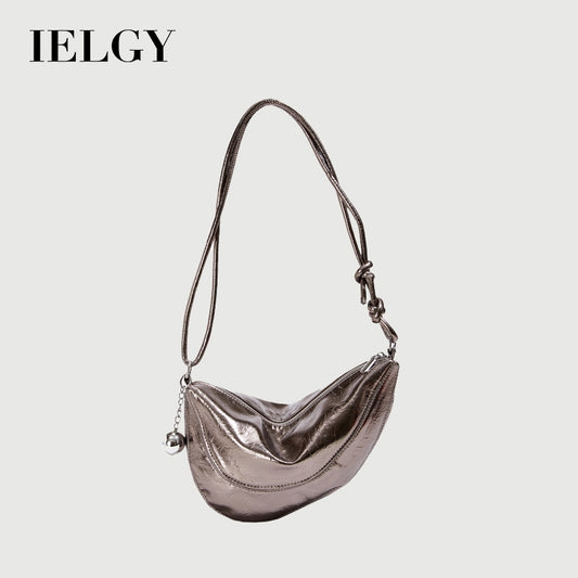 Ielgy Fashionable Trendy Silver Dumpling Bag Korean Version Simple Casual Large-Capacity One-Shoulder Female Bag