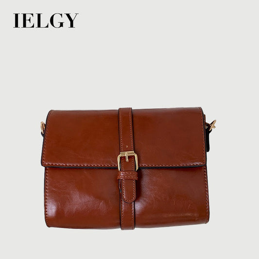 IELGY Korean version of solid color simple retro messenger small square bag