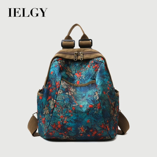Ielgy Printed Ladies Backpack Oxford Cloth Large Capacity Backpack Harajuku Travel Design Sense School Bag