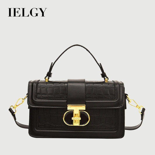 Ielgy High-End Texture Solid Color Portable Box Bag All-Match One-Shoulder Messenger Small