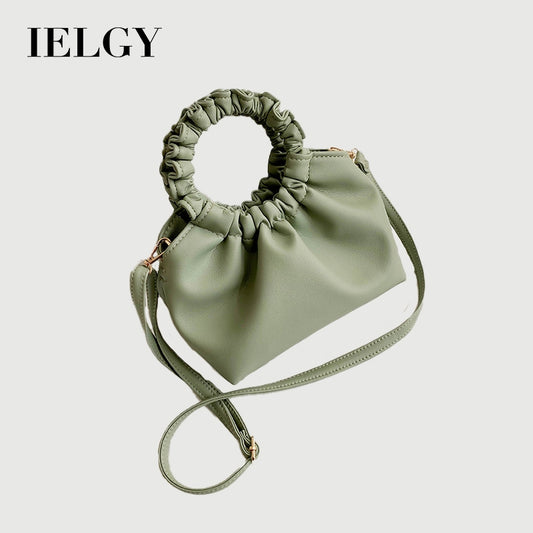Plain color and retro fashion style handbag for women