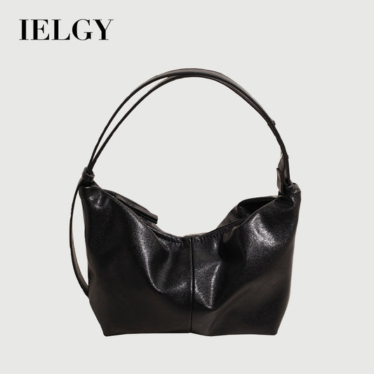 Ielgy Trendy Large-Capacity Korean Retro Fashion Dumpling Bag Casual One-Shoulder Diagonal Bag